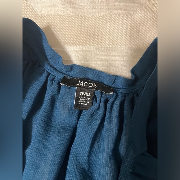 EUC JACOB Sleeveless Top, Cobalt color, Front rouched detail, SZ XS - Picture 7 of 7